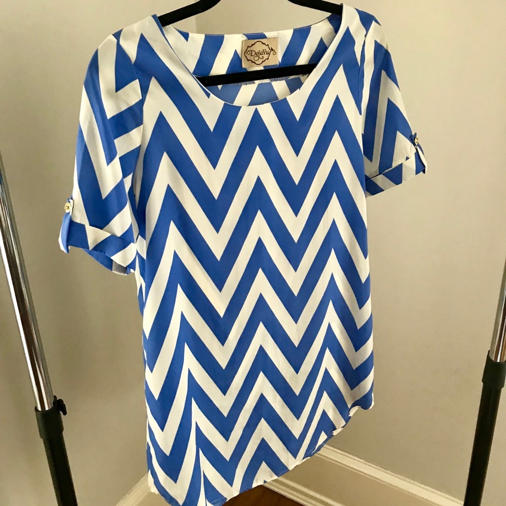 Chemise Dress with Zigzag Pattern